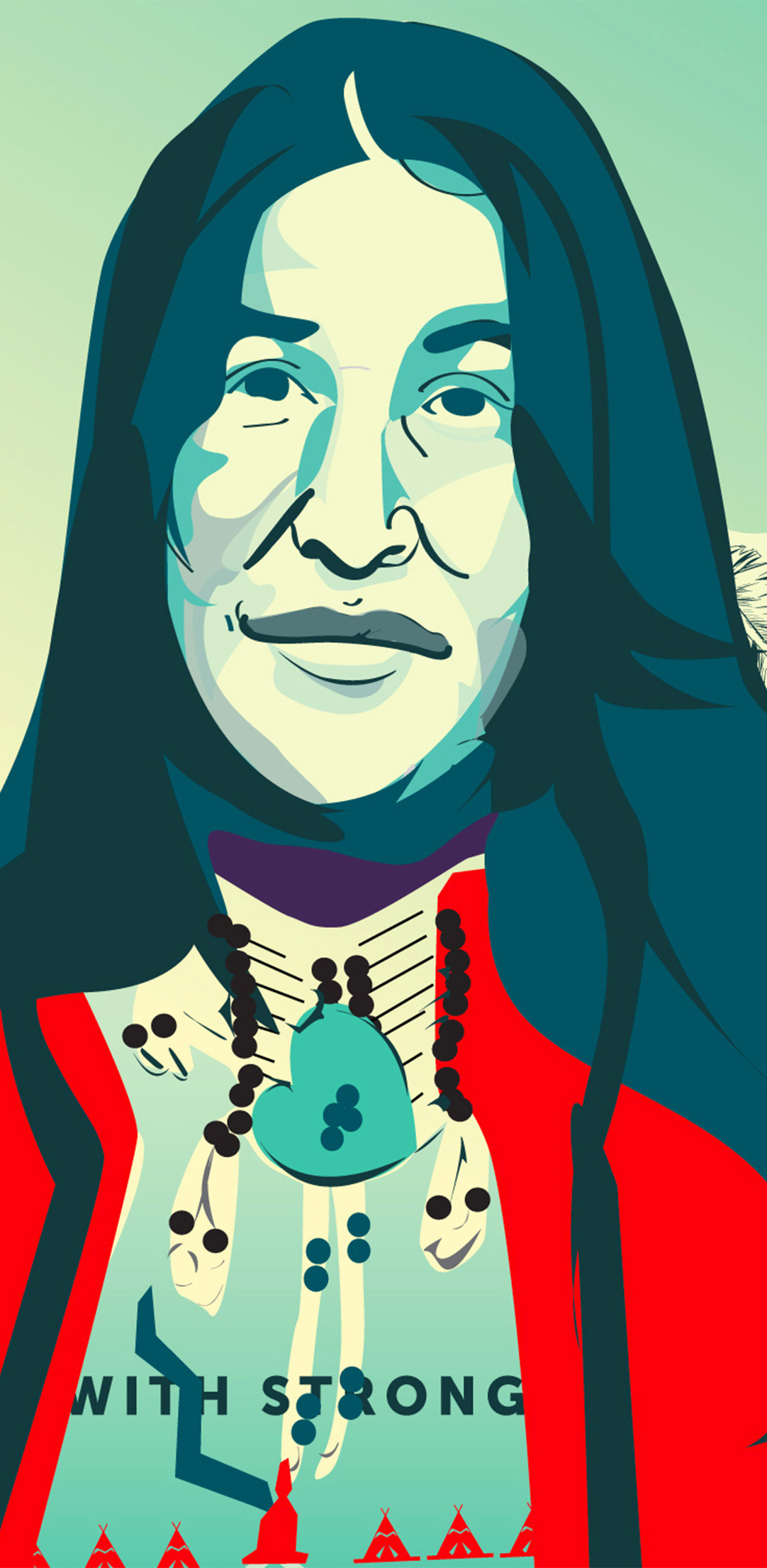Posrter of native woman, Illustration by Dylan Petrohilos